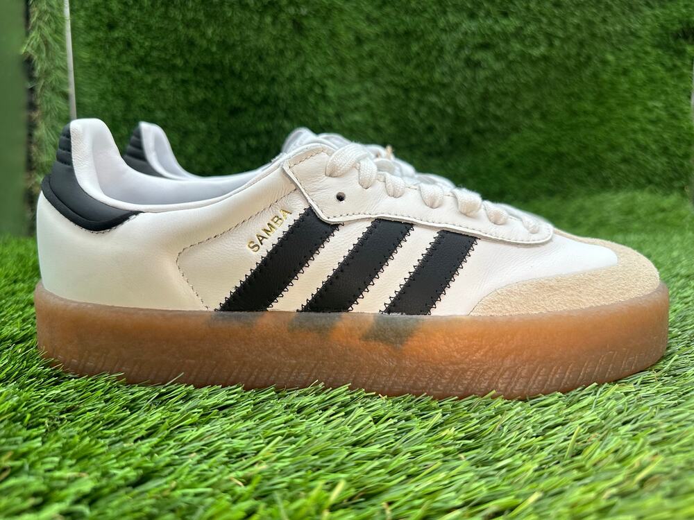 Adidas Sambae JI1349 Athletic Sneaker Women's 7.5 White Leather Workout Gym